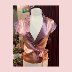 Silk Tie Up Blouse NWT